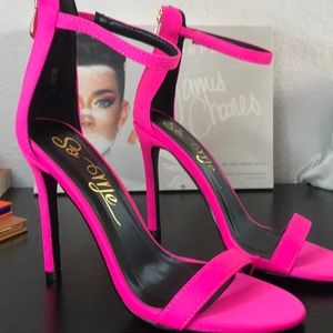 Cute neon pink heels